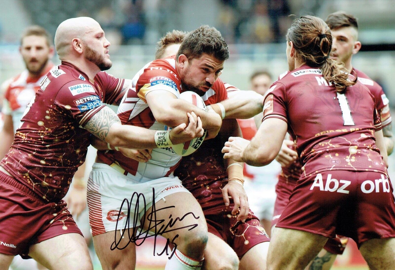 Mickael SIMON Rugby League Catalans Dragons Signed Autograph Photo Poster painting 2 AFTAL COA