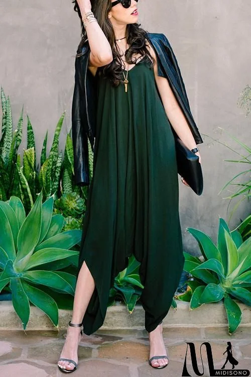 Solid Slip Harem Jumpsuit