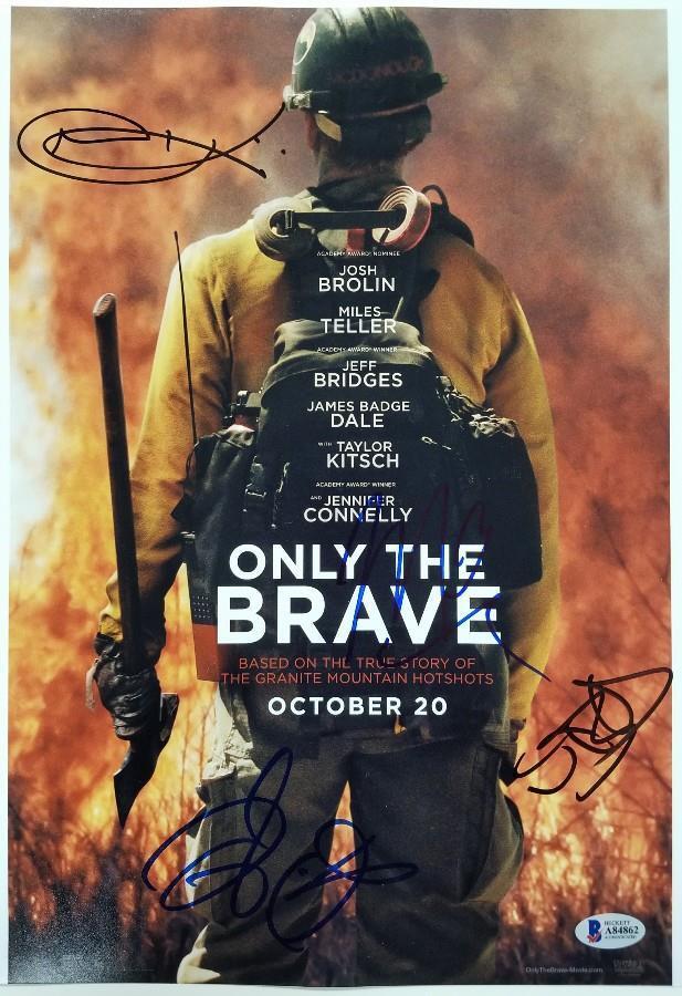 ONLY THE BRAVE Cast (4) Signed 11x14 Photo Poster painting Dale Teller Kitsch~ Beckett BAS COA