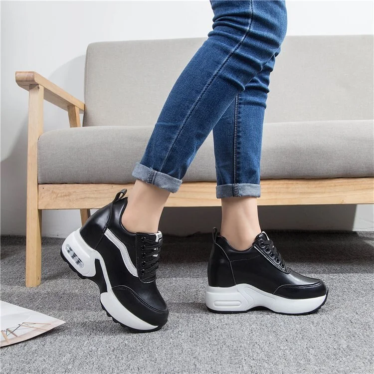 Qengg Shoes for Women Platform Shoes Breathable Casual Shoes Woman Fashion Sneakers Height Increasing Vulcanize Shoes Chunky