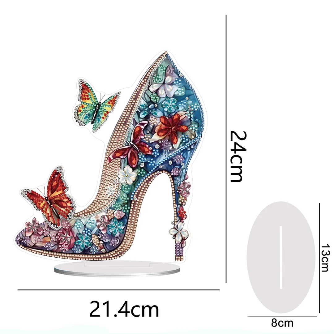 DIY High Heels Single Sided Diamond Painting Acrylic Tabletop Ornaments for Office Decor