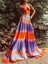 Gradient Tie Dye Condole Belt Maxi Dress