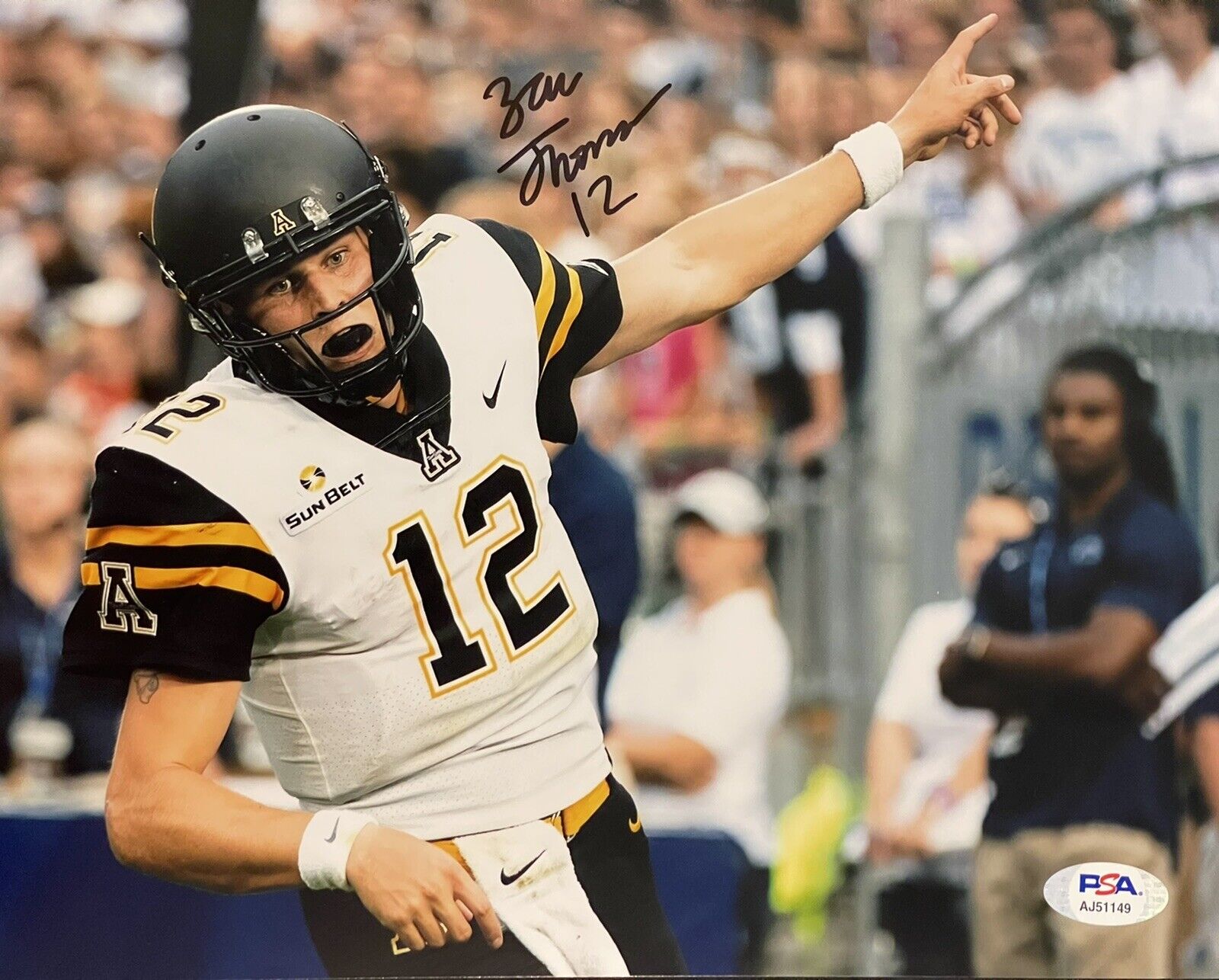 Zac Thomas Signed Appalachian State Mountaineers 8x10 Photo Poster painting Heisman PSA/DNA