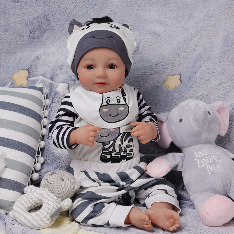 Babeside Leon 20" Awake Reborn Baby Doll Infant Baby Boy Milk Cow Lovely With Heartbeat Coos And Breath