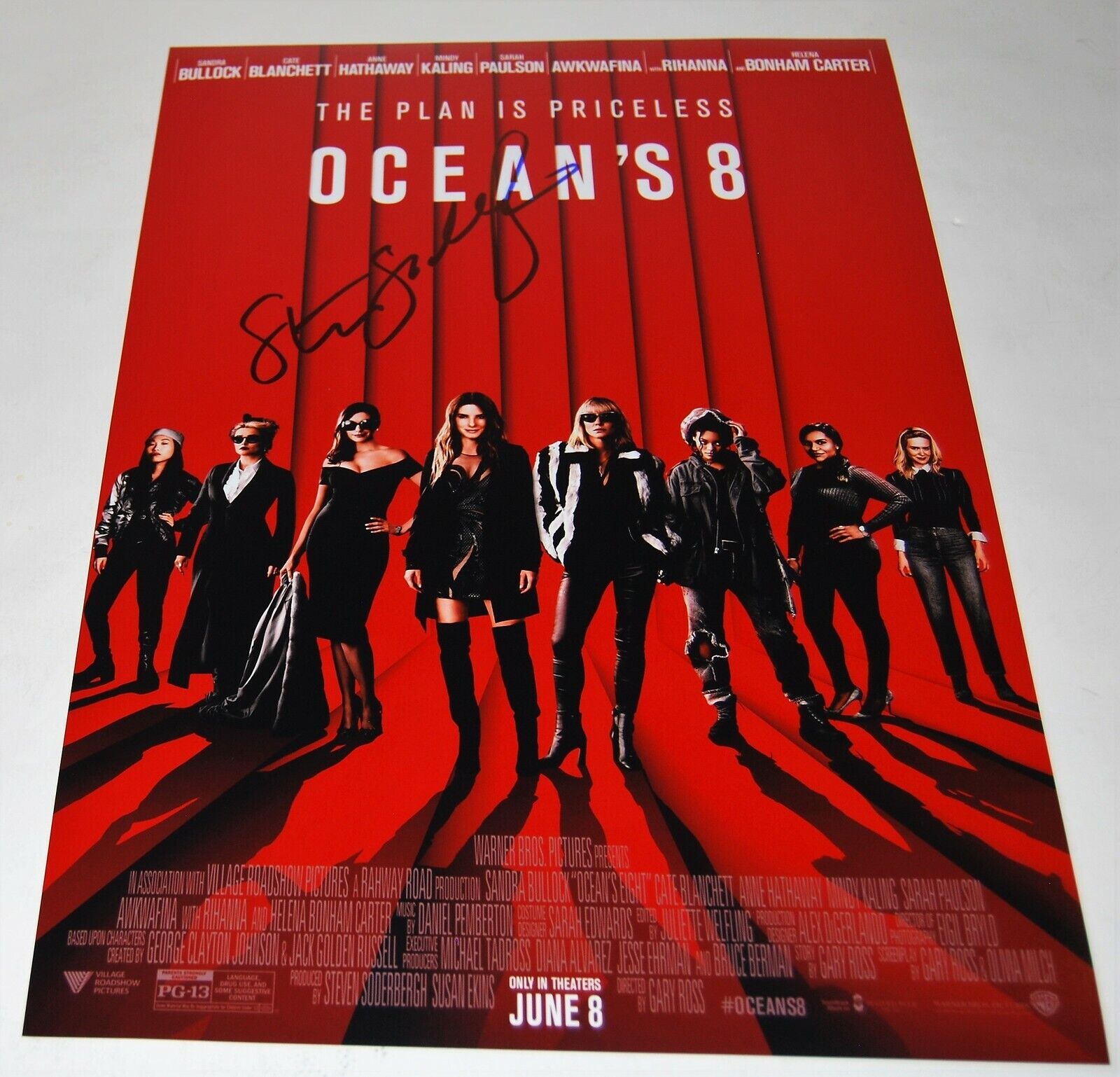 STEVEN SODERBERGH signed (OCEANS EIGHT 8) 12X18 movie poster Photo Poster painting PROOF W/COA