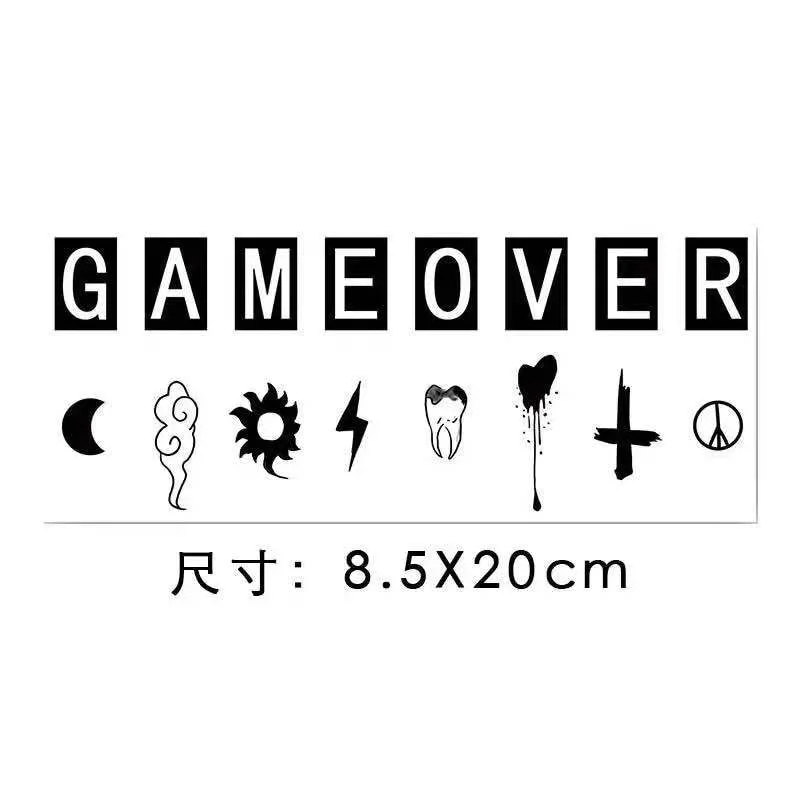 Black Sun Moon Cross Finger Temporary Tattoo Stickers For Men Women Cool Party Flash Decals Waterproof Fake Tattos Body Tatoos