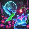 Luminous Lotus Hummingbird-11CT Stamped Cross Stitch 40*40cm/15.75*15.75in