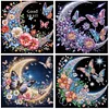 (4er Pack) Halbmond Schmetterling - speziell geformtes Diamond Painting - 30*30cm