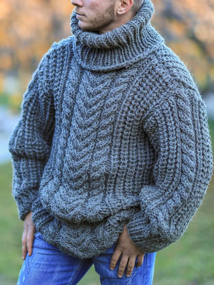 VChics Fall And Winter Vintage Men's Turtleneck Sweater