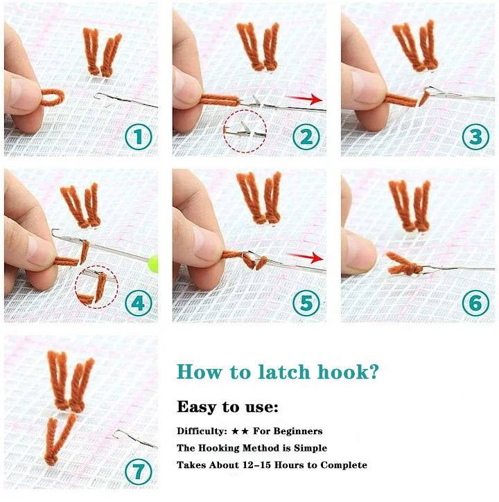 5-Piece Panda Latch Hook Kit for Adults Kids Beginners, DIY Crafts, 16 x  16