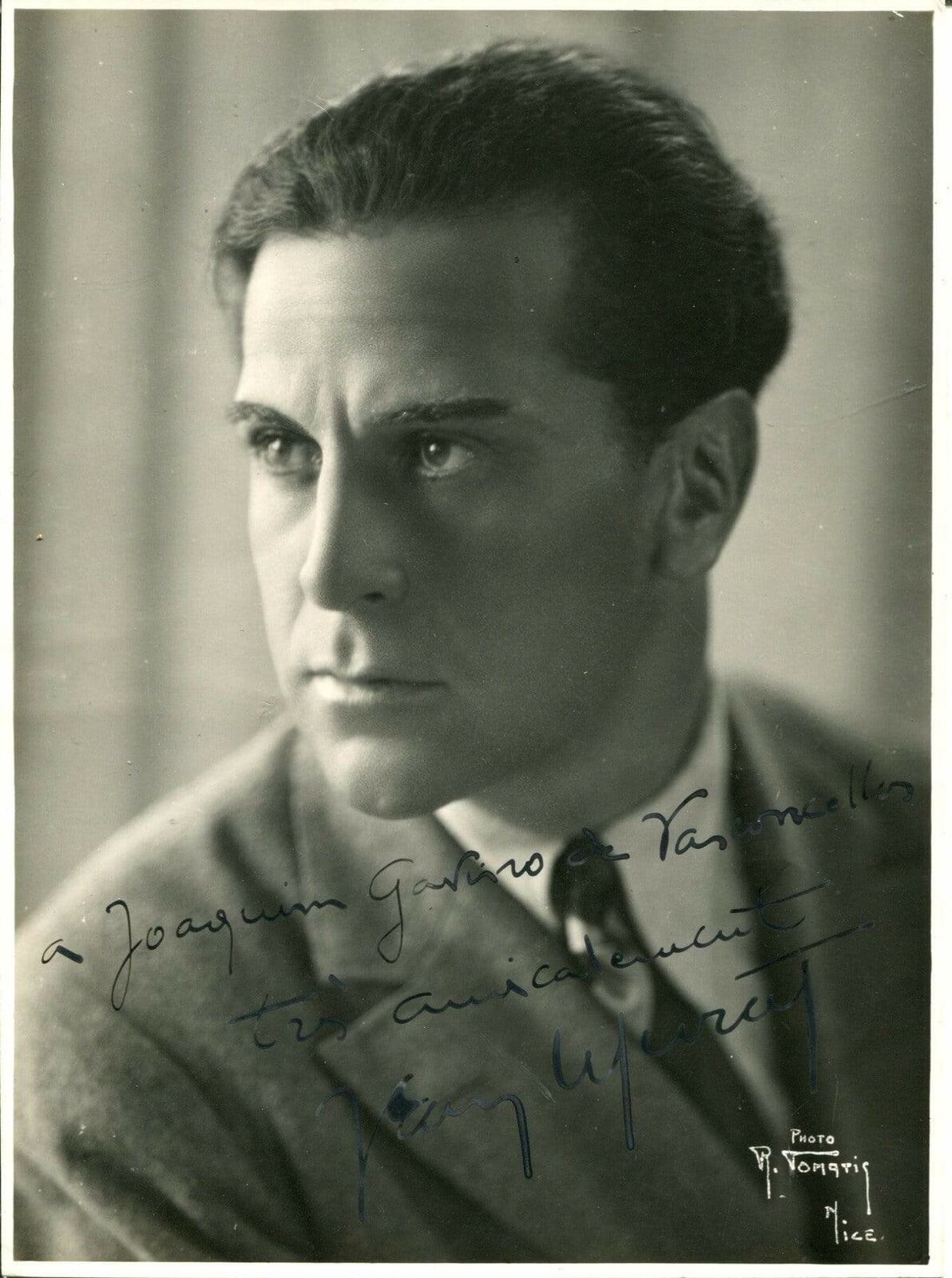 Jean Murat autograph, French actor, signed studio Photo Poster painting