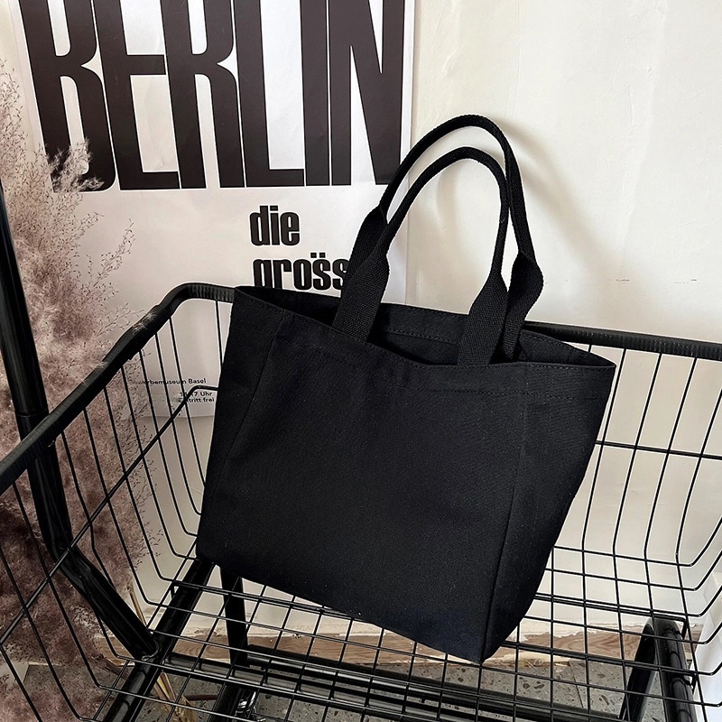 Vintage Canvas Handbag Mini Small Bag Large Capacity Letter Printed Canvas Bag Going Out Lunch Bag For Women