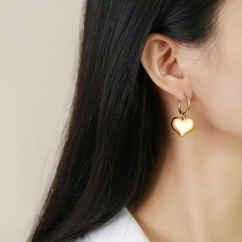 1 Pair Casual Minimalist Star Moon Heart Shape 304 Stainless Steel Drop Earrings