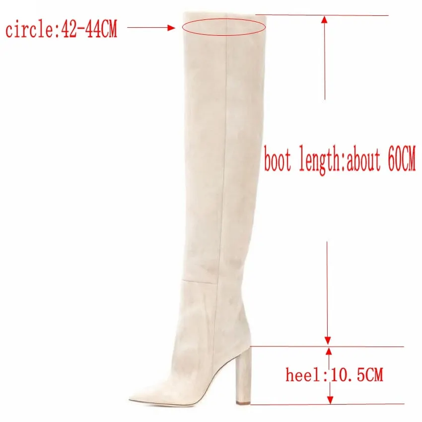 Over the Knee Boots Women New Design Fur Warm Winter Shoes Women Fashion High Heel Thigh High Boots Long Woman Footwear