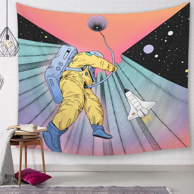 Space astronaut Tapestry Space Wall Hanging rocket Home Decor Bedroom Carpet Polyester Decorative Livnig Room Tapestry Wall