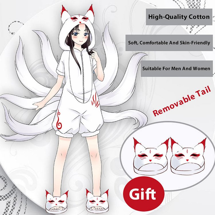 Cute Cartoon One-Piece Jumpsuit Pajamas With Slippers - Modakawa