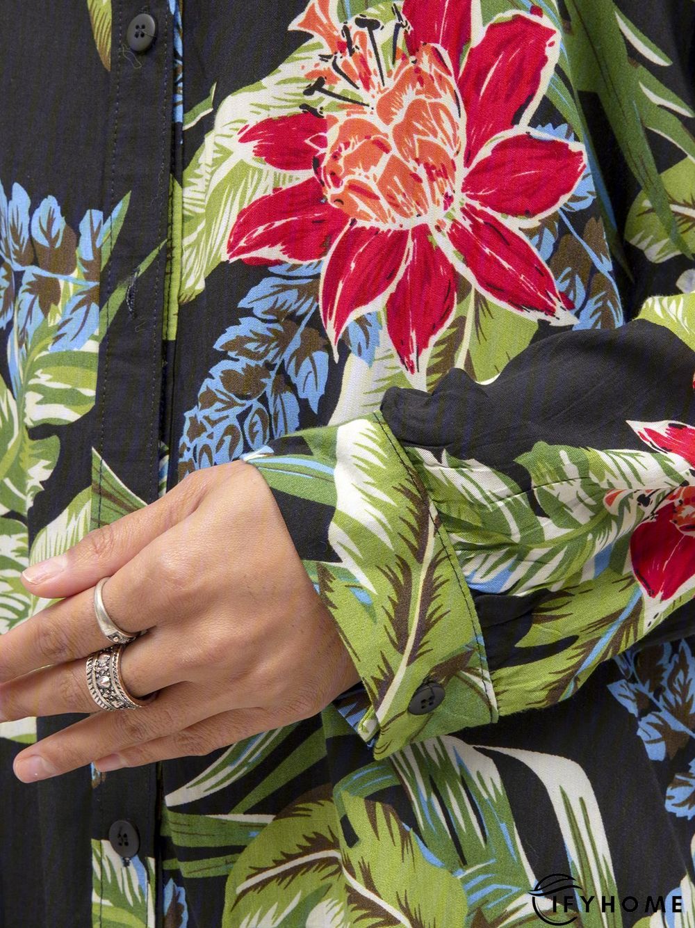 Black Cotton Boho Tops Tunics | IFYHOME