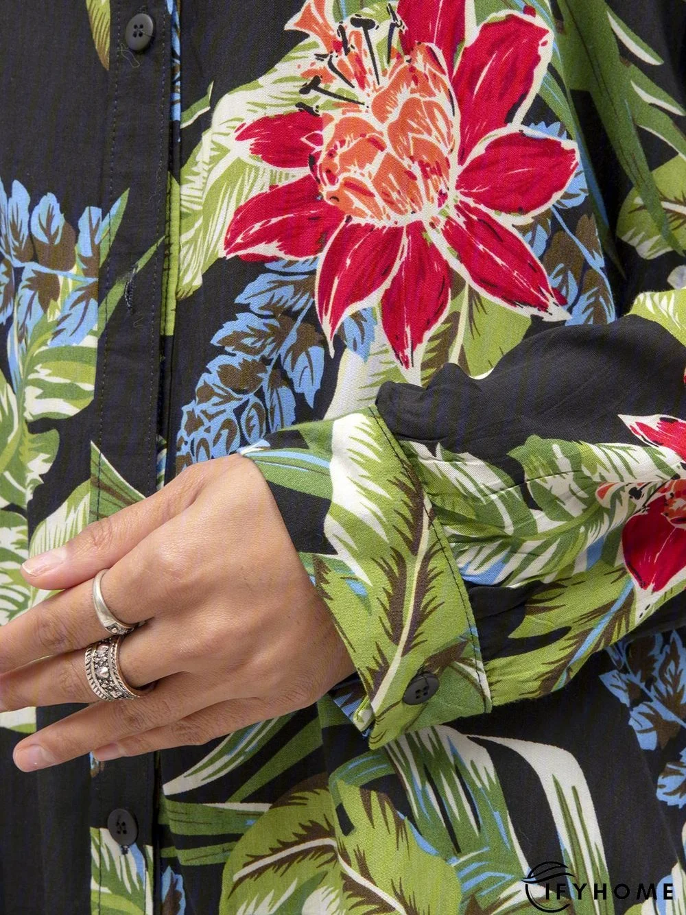 Black Cotton Boho Tops Tunics | IFYHOME