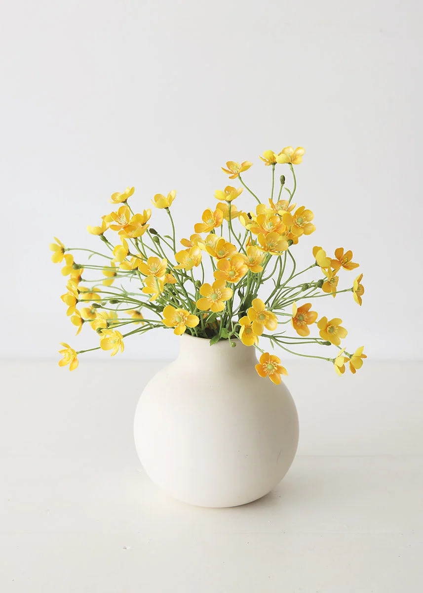 Artificial Buttercup Flowers in Yellow - 25"