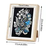 Framed Pearl Diamond Painting - Special Shaped - Blue Flowers (17x22cm)