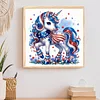 Flag Unicorn - Crystal Rhinestone Diamond Painting