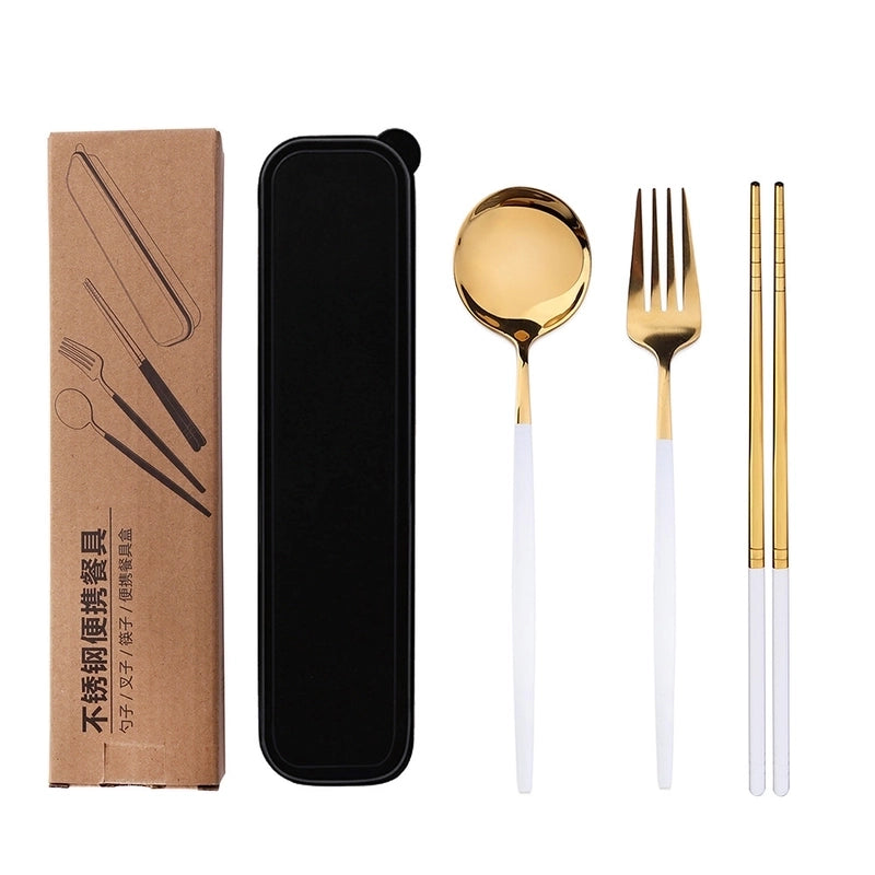 Casual Solid Color Stainless Steel Tableware 1 Set