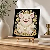 DIY Pearl Painting Pig for Home Wall Decor with Frame(30x30cm)