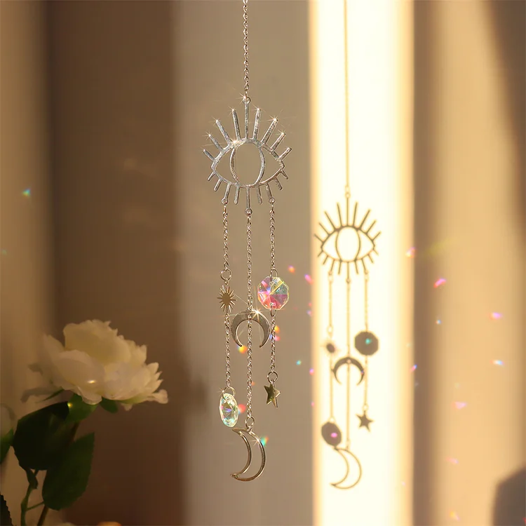 Wind Chime Crystal Light Catcher Ornaments Prisms Home Decor (Devil Eye 2)