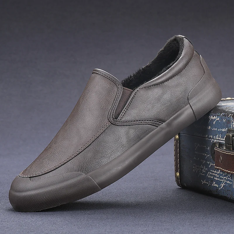 Yyvonne Walk Men's Shoes Cotton Shoes Men's Casual Leather Shoes Korean Trend Low-Top Shoes Autumn And Winter Shoes 9101 9153