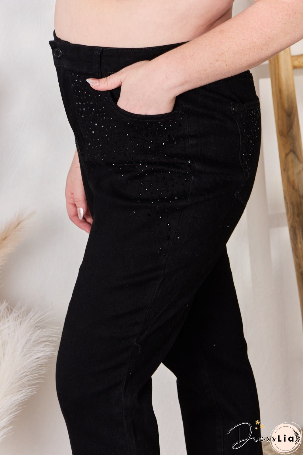 Judy Blue Full Size Rhinestone Embellished Slim Jeans