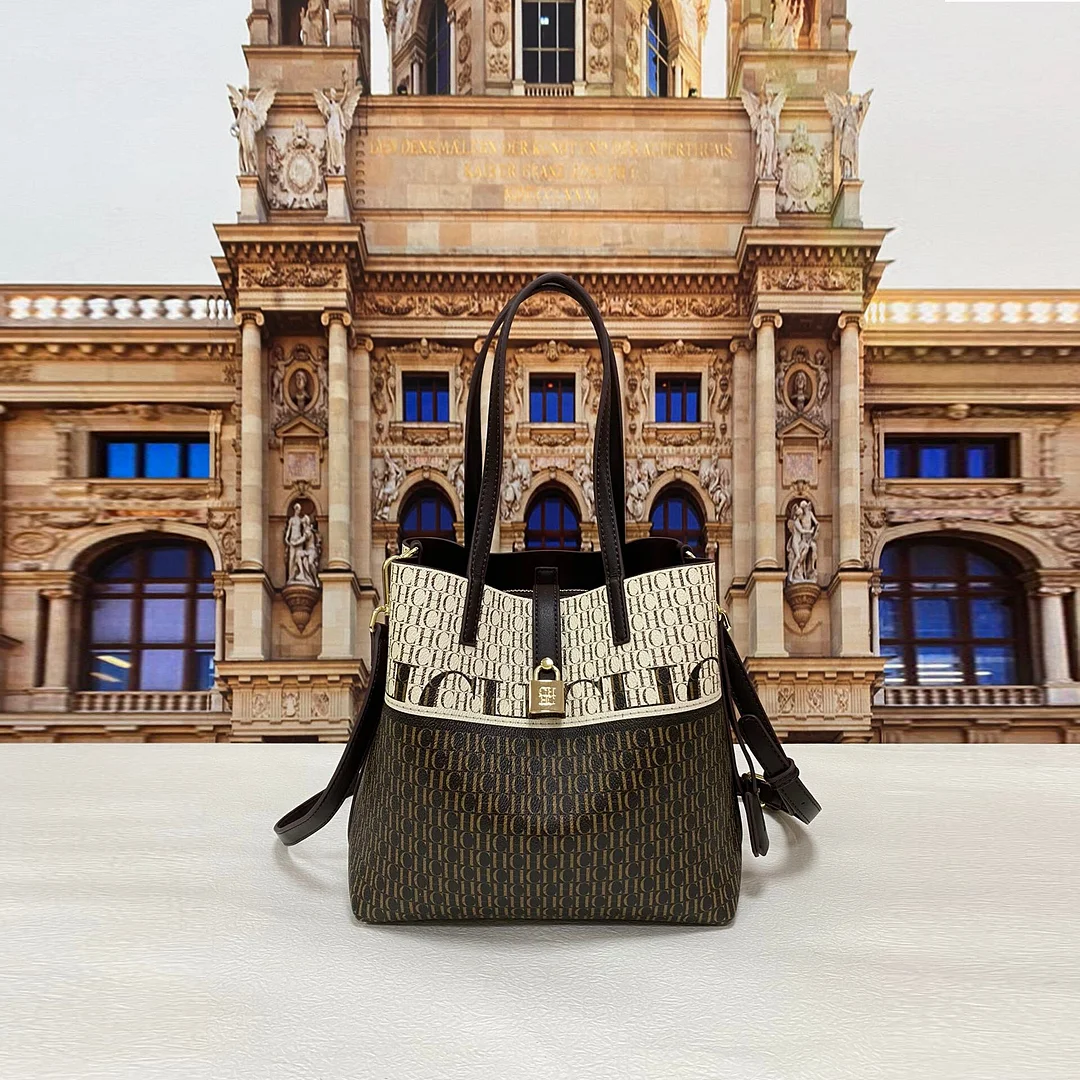 CHCH HCHC 100 Genuine Leather Embossed Pattern Women Bucket Bags Luxury Brand Designer Wallets