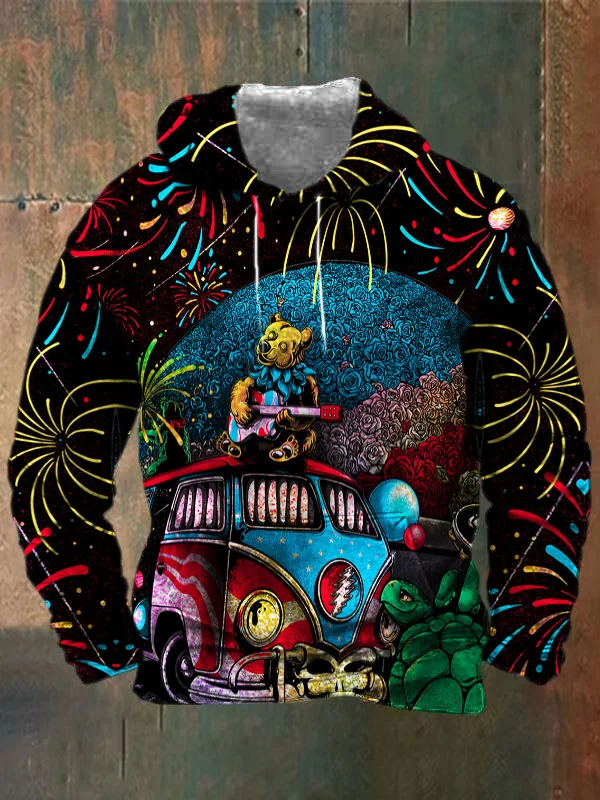 Unisex Bear Print Heavyweight Hoodies