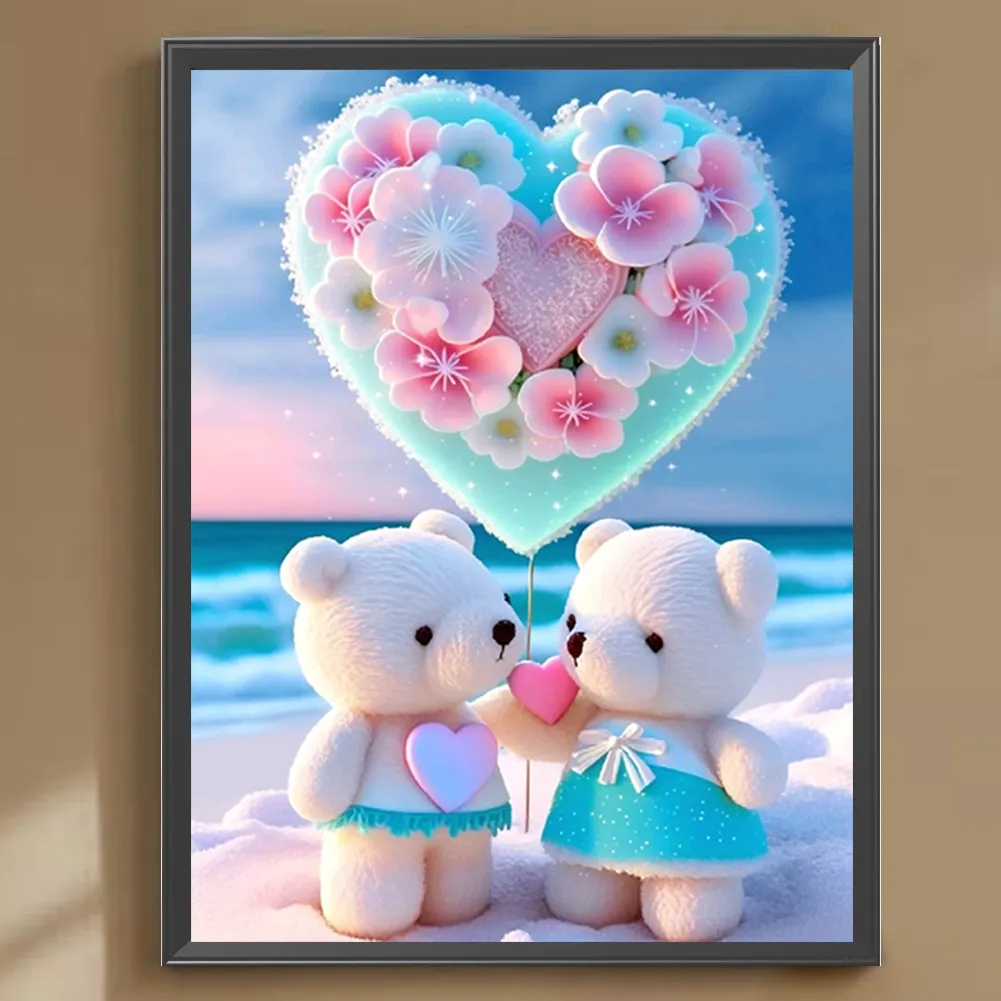 Diamond Painting - Full Round Drill - Beach Bear(30*40cm)