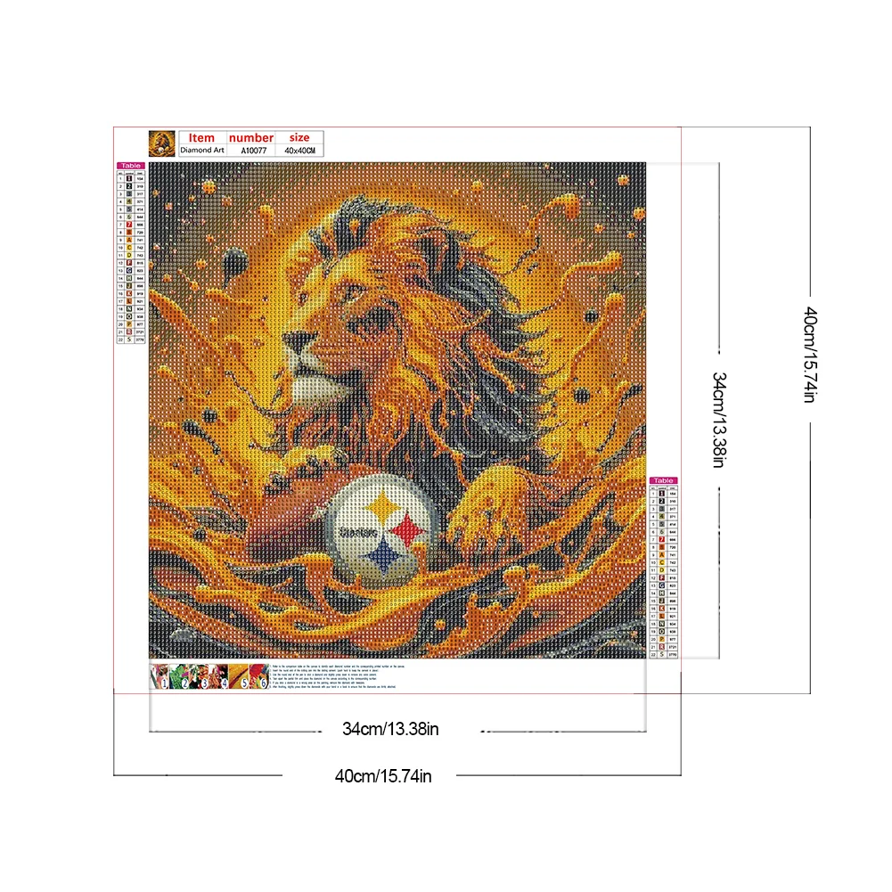 Diamond Painting - Full Round Drill - Pittsburgh Steelers Lions(Canvas|40*40cm)