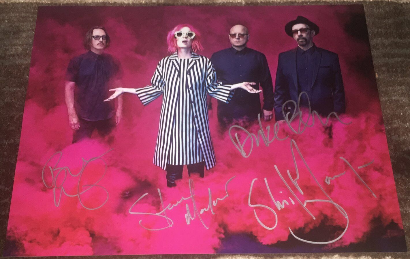 GARBAGE BAND SIGNED AUTOGRAPH 11x14 Photo Poster painting BUTCH VIG SHIRLEY MANSON +2 w/PROOF