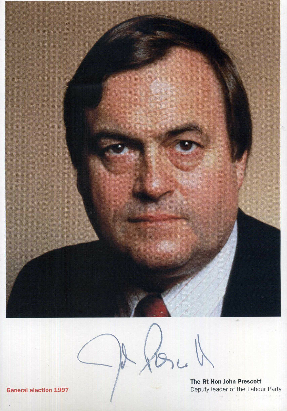 JOHN PRESCOTT Signed Photo Poster paintinggraph - Politician British MP Labour Party preprint