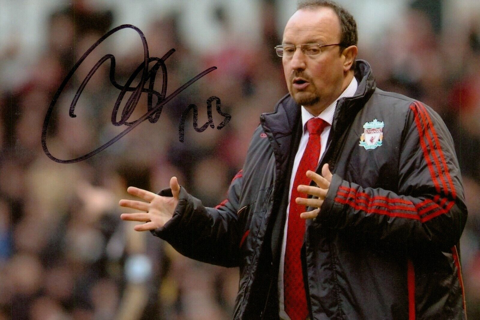 Rafa Benitez Signed 6x4 Photo Poster painting Liverpool Newcastle United Everton Autograph + COA