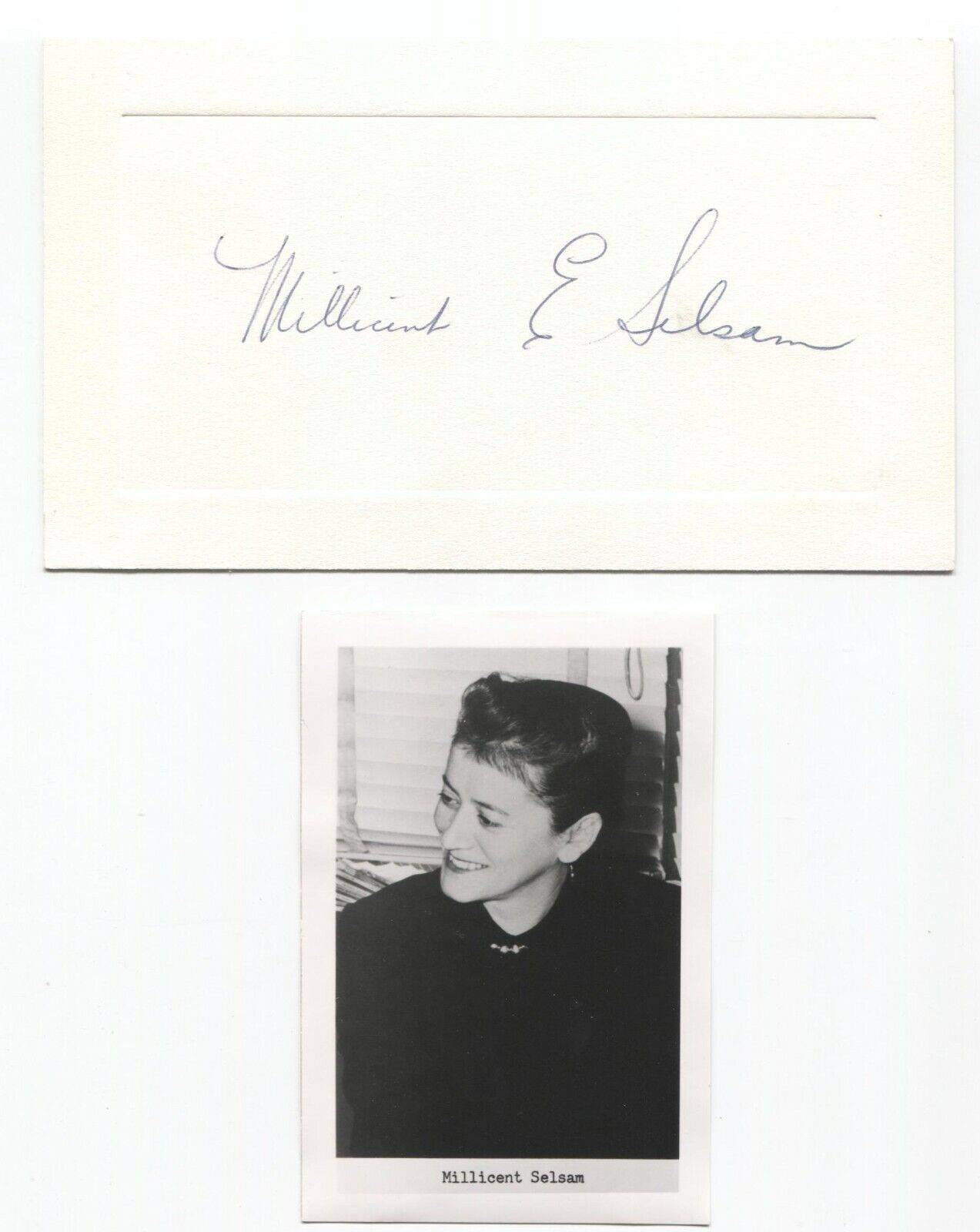 Millicent Selsam Signed Card Autographed Signature Author Writer Plus Photo Poster painting