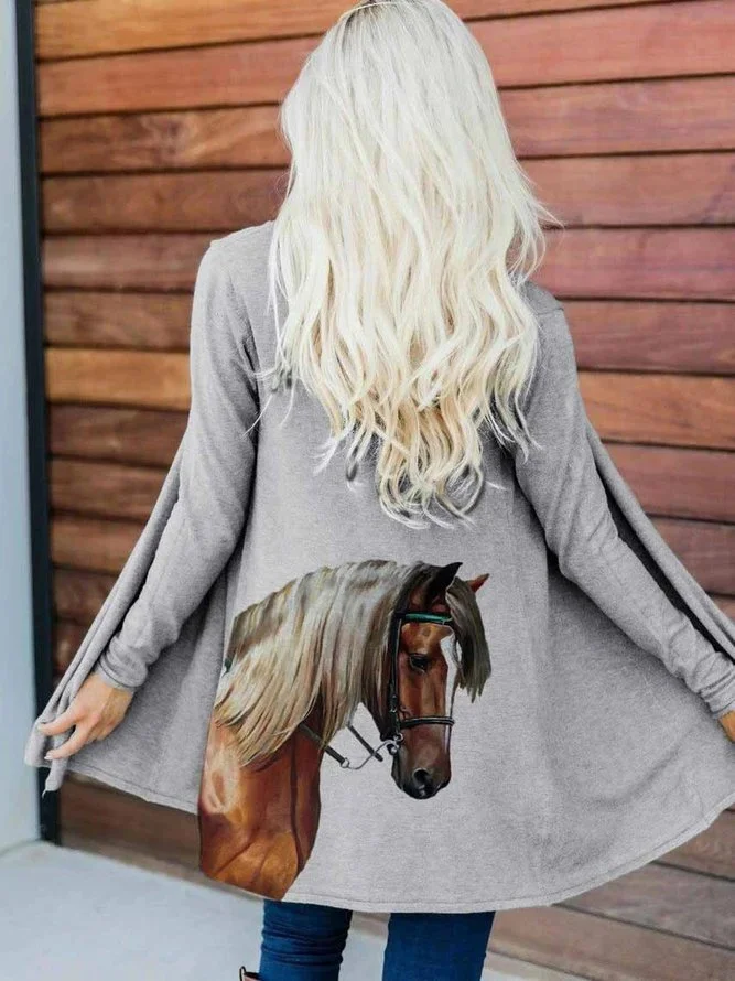 Long Sleeve Vintage Printed Animal Outerwear