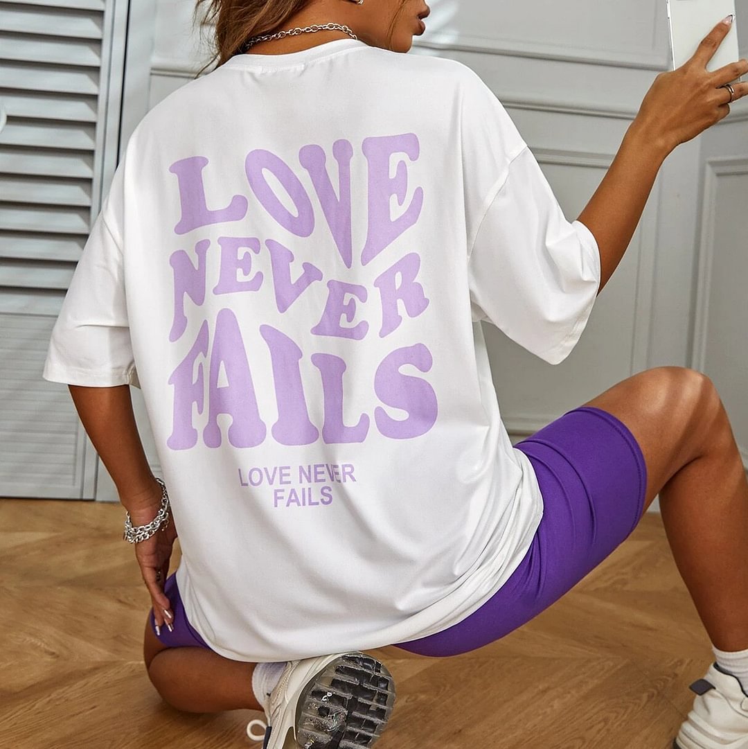 Women's Love Never Fails Cotton Oversized T-Shirt