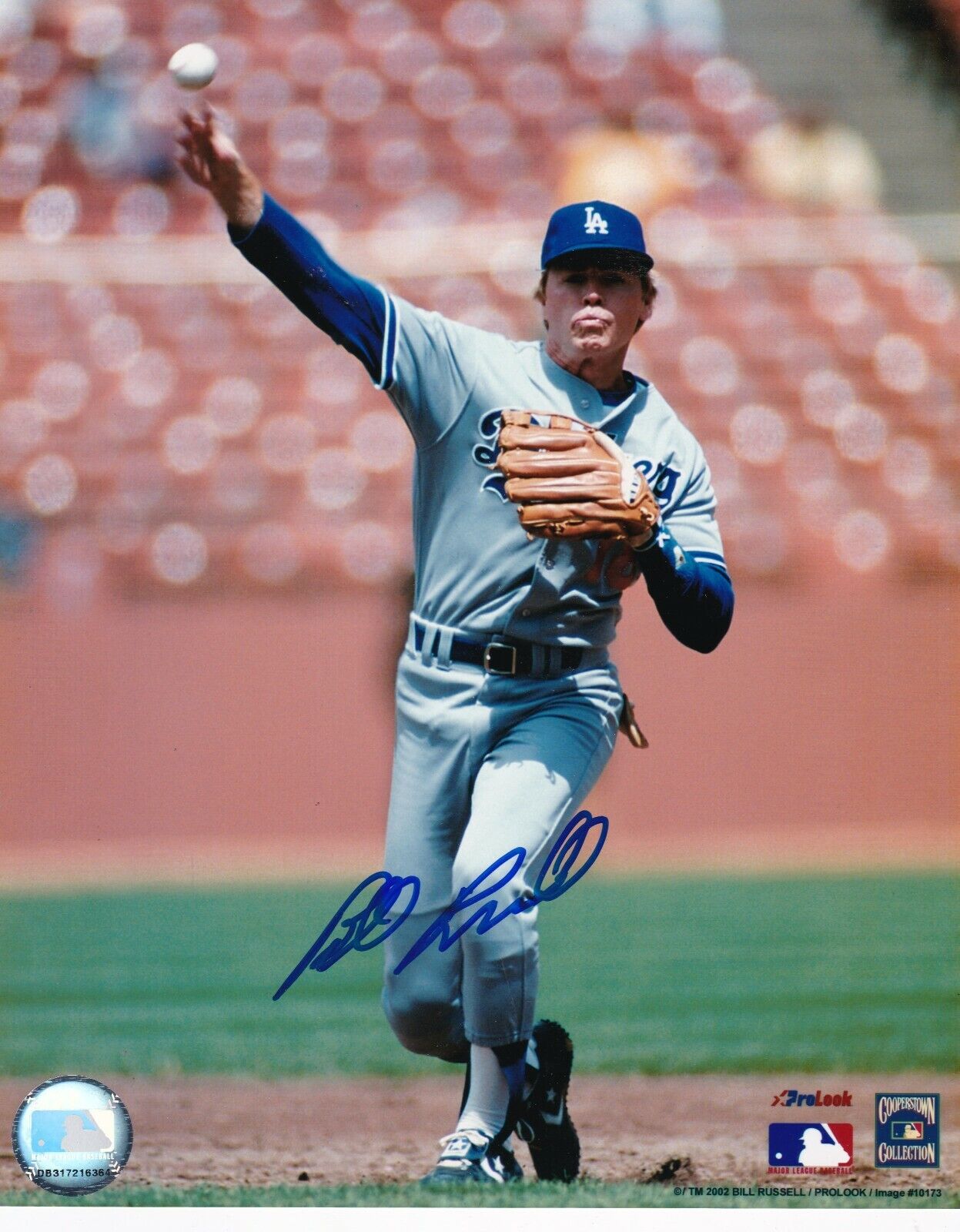 BILL RUSSELL LOS ANGELES DODGERS ACTION SIGNED 8x10