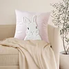 2Pcs Easter Bunny Soft Cushion Case 45x45cm Plush Rabbit Embroidered Pillowcase