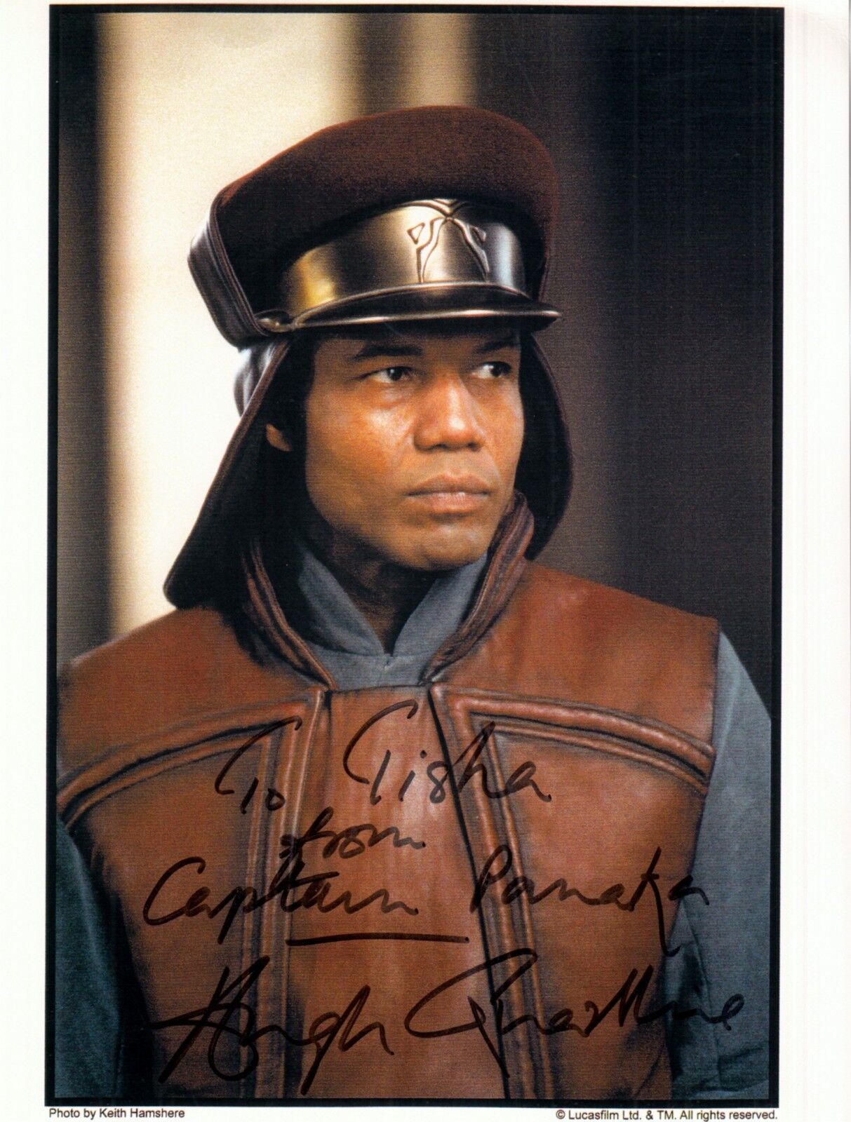 HUGH QUARSHIE hand-signed STAR WARS PHANTOM MENACE 8x10 uacc rd coa CAPT PANAKA