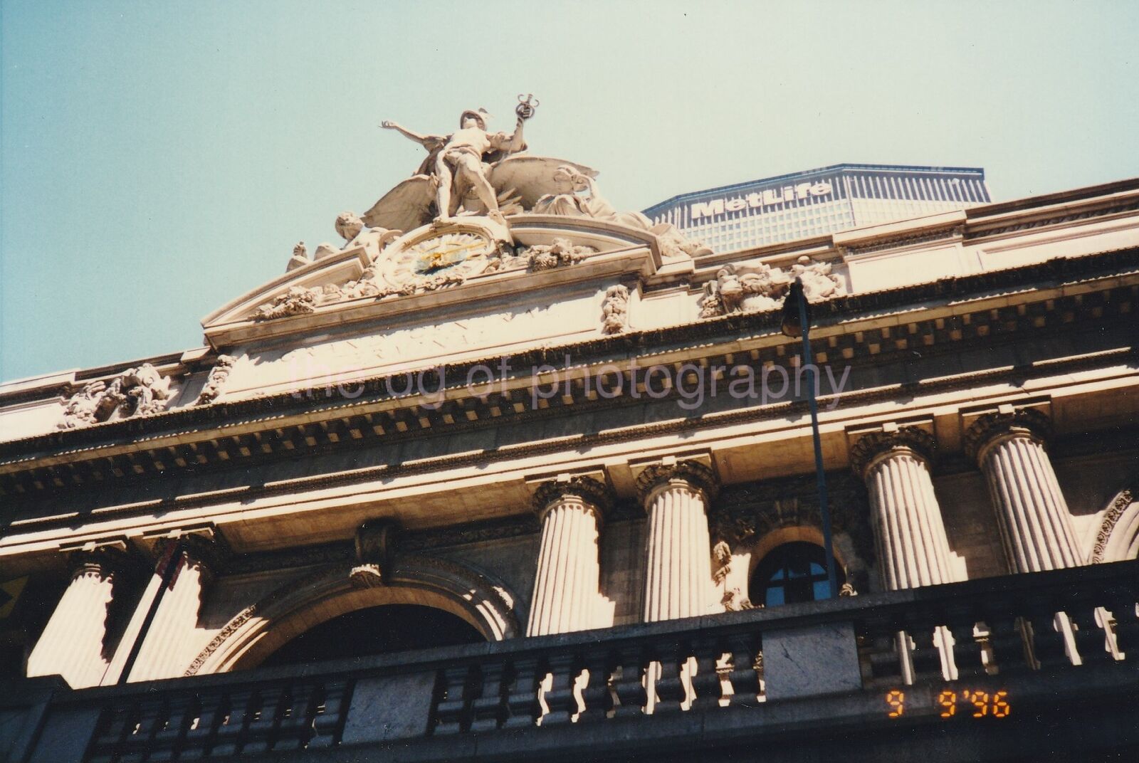 NEW YORK CITY ABSTRACT Found Photo Poster painting GRAND CENTRAL STATION MetLife Bldg DD 84 16