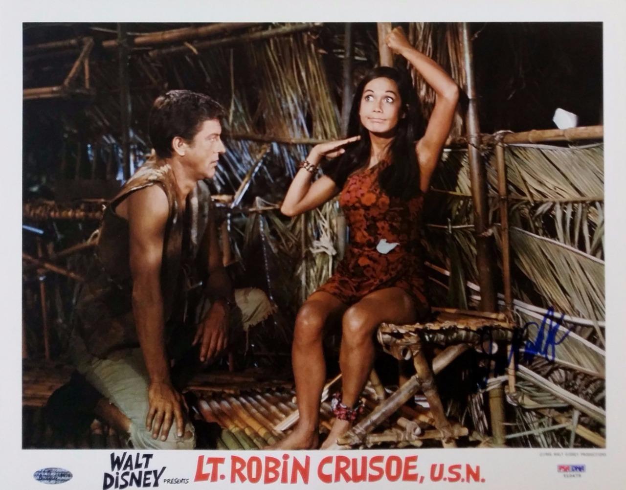 Dick Van Dyke signed original Lt. Robin Crusoe U.S.N. 11x14 Lobby Card PSA COA