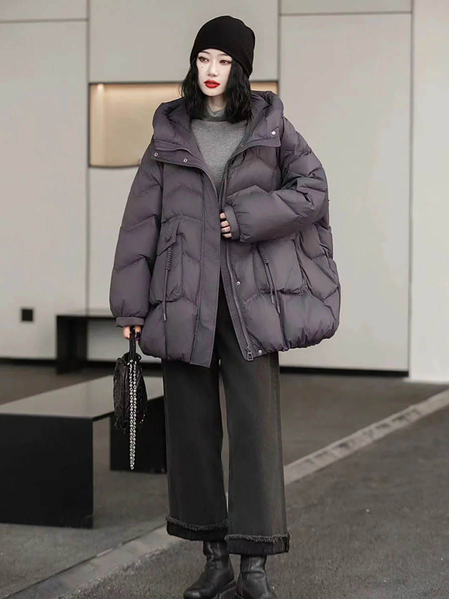 Woherb Retro In The Long Down Jacket Female 2024 Winter Fashion Design Sense Hemp Flower Tassel Warm White Duck Down Coat Tide-Outfit Ideas