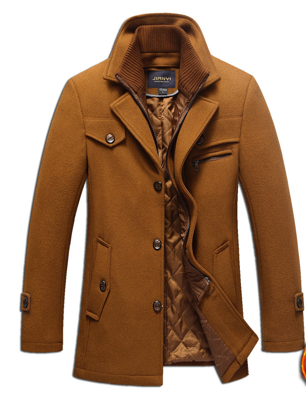 Men's woolen coat jacket