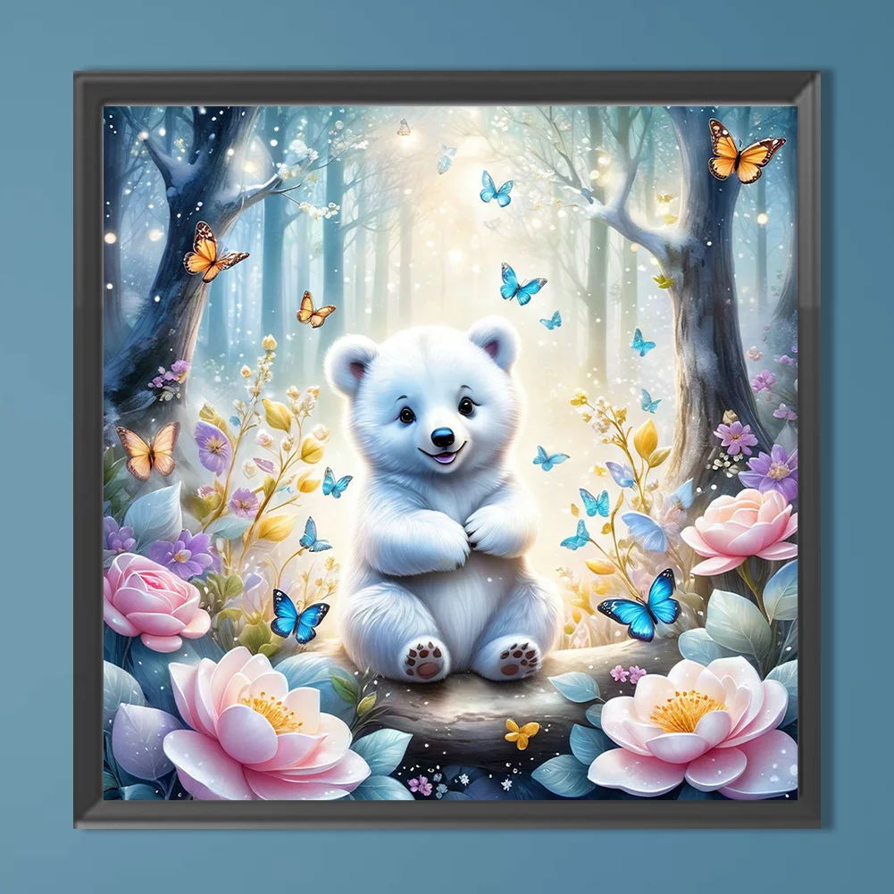 Diamond Painting - Full Round Drill - White Bear(Canvas|30*30cm)