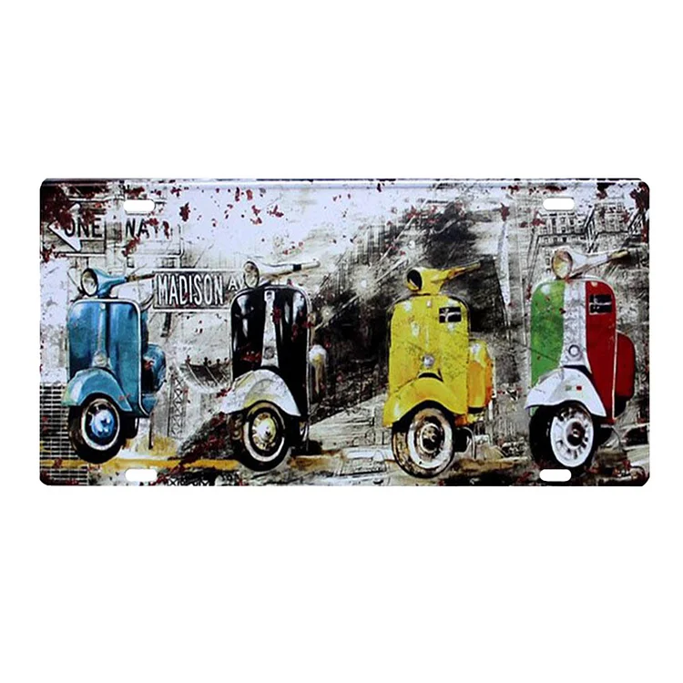 Moto - permis de plaque d’immatriculation de voiture ancienne - 5.9x11.8inch