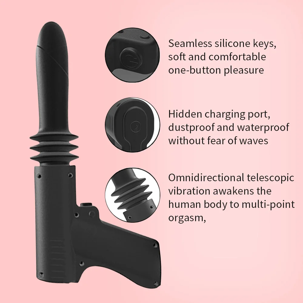 Thrusting Vibrator for G Spot Anal Vagina Gun Shaped Sex pic